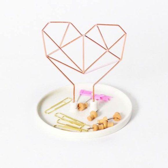 Imm “Coxet” Heart Wire Ceramic Jewelry Stand New R - Picture 7 of 8